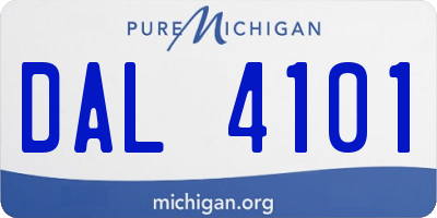 MI license plate DAL4101