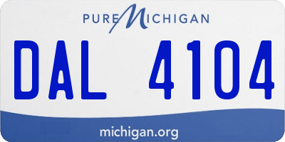 MI license plate DAL4104