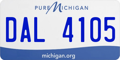 MI license plate DAL4105