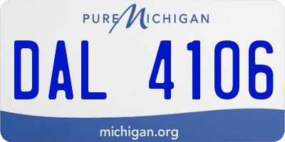 MI license plate DAL4106