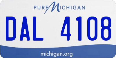 MI license plate DAL4108