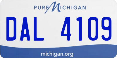 MI license plate DAL4109