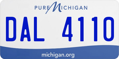 MI license plate DAL4110