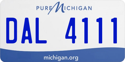 MI license plate DAL4111