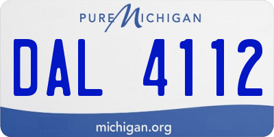 MI license plate DAL4112
