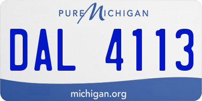 MI license plate DAL4113