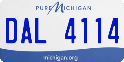 MI license plate DAL4114