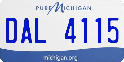 MI license plate DAL4115