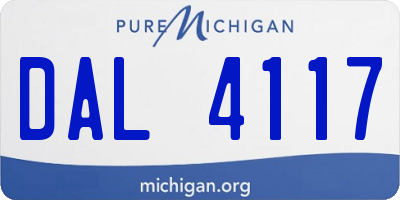 MI license plate DAL4117