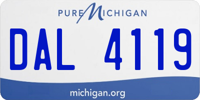 MI license plate DAL4119