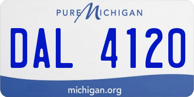 MI license plate DAL4120