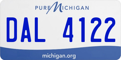 MI license plate DAL4122