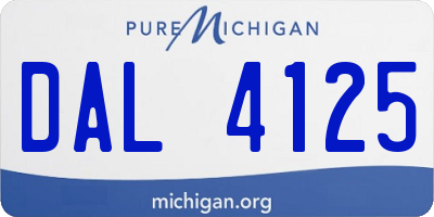 MI license plate DAL4125