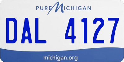 MI license plate DAL4127