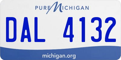 MI license plate DAL4132