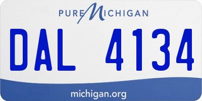 MI license plate DAL4134