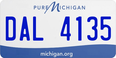 MI license plate DAL4135