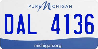 MI license plate DAL4136