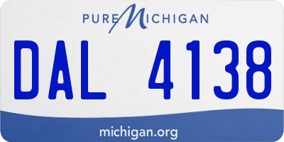 MI license plate DAL4138