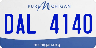 MI license plate DAL4140