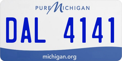 MI license plate DAL4141
