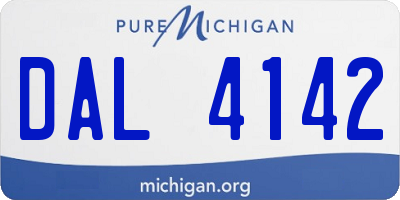 MI license plate DAL4142