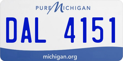 MI license plate DAL4151