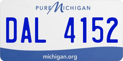 MI license plate DAL4152