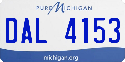 MI license plate DAL4153