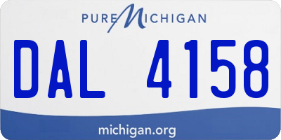 MI license plate DAL4158