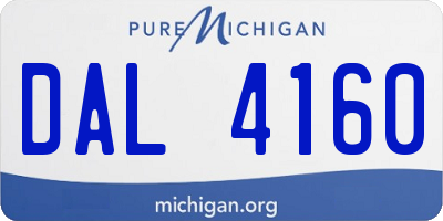 MI license plate DAL4160