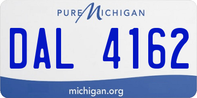 MI license plate DAL4162