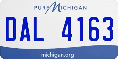 MI license plate DAL4163