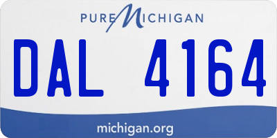 MI license plate DAL4164