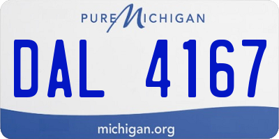 MI license plate DAL4167