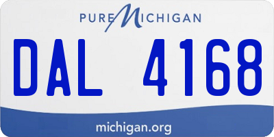 MI license plate DAL4168
