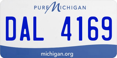 MI license plate DAL4169