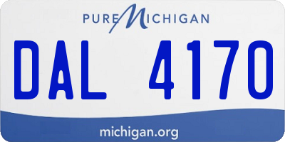 MI license plate DAL4170