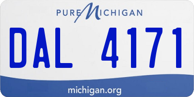 MI license plate DAL4171