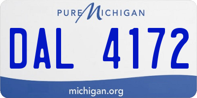 MI license plate DAL4172