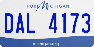 MI license plate DAL4173