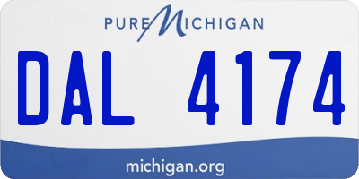 MI license plate DAL4174