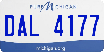 MI license plate DAL4177