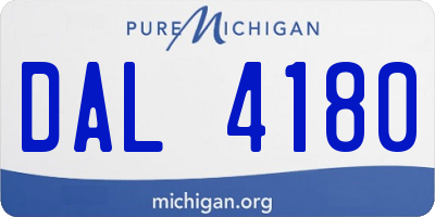 MI license plate DAL4180