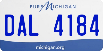 MI license plate DAL4184