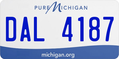 MI license plate DAL4187