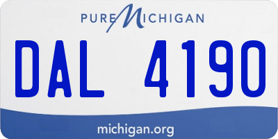 MI license plate DAL4190