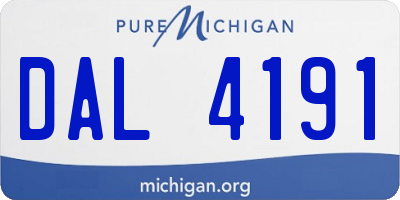 MI license plate DAL4191