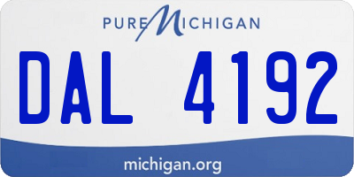 MI license plate DAL4192