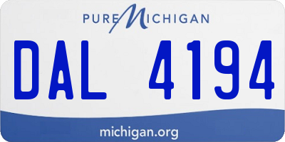 MI license plate DAL4194
